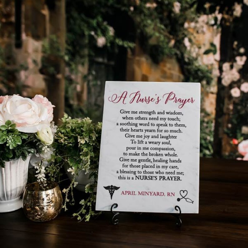 Nurses Prayer RN Plaque Personalized Nurse Medical Etsy