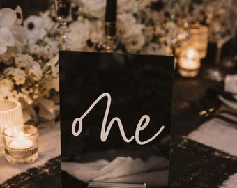 Acrylic Table Number Wedding Sign With Stands