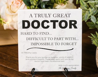 Doctor Thank You MD Appreciation Tile Plaque, M.D. Recognition Gift, Physician Medical Obgyn, Doctors Day Appreciation