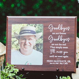 Sympathy Gift With Photo Memorial Plaque, In Loving Memory Present, Grief, Remembrance, Bereavement, Condolences Sign Passed Loved Ones