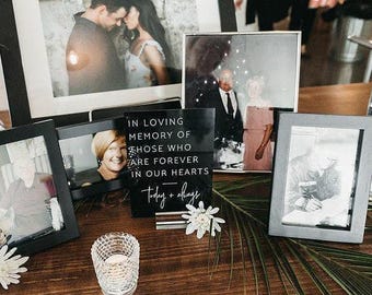 In Loving Memory Of Those Who Are Forever in Our Hearts Modern Clear Glass Look Acrylic Wedding Memorial Sign, Those Forever in our Hearts