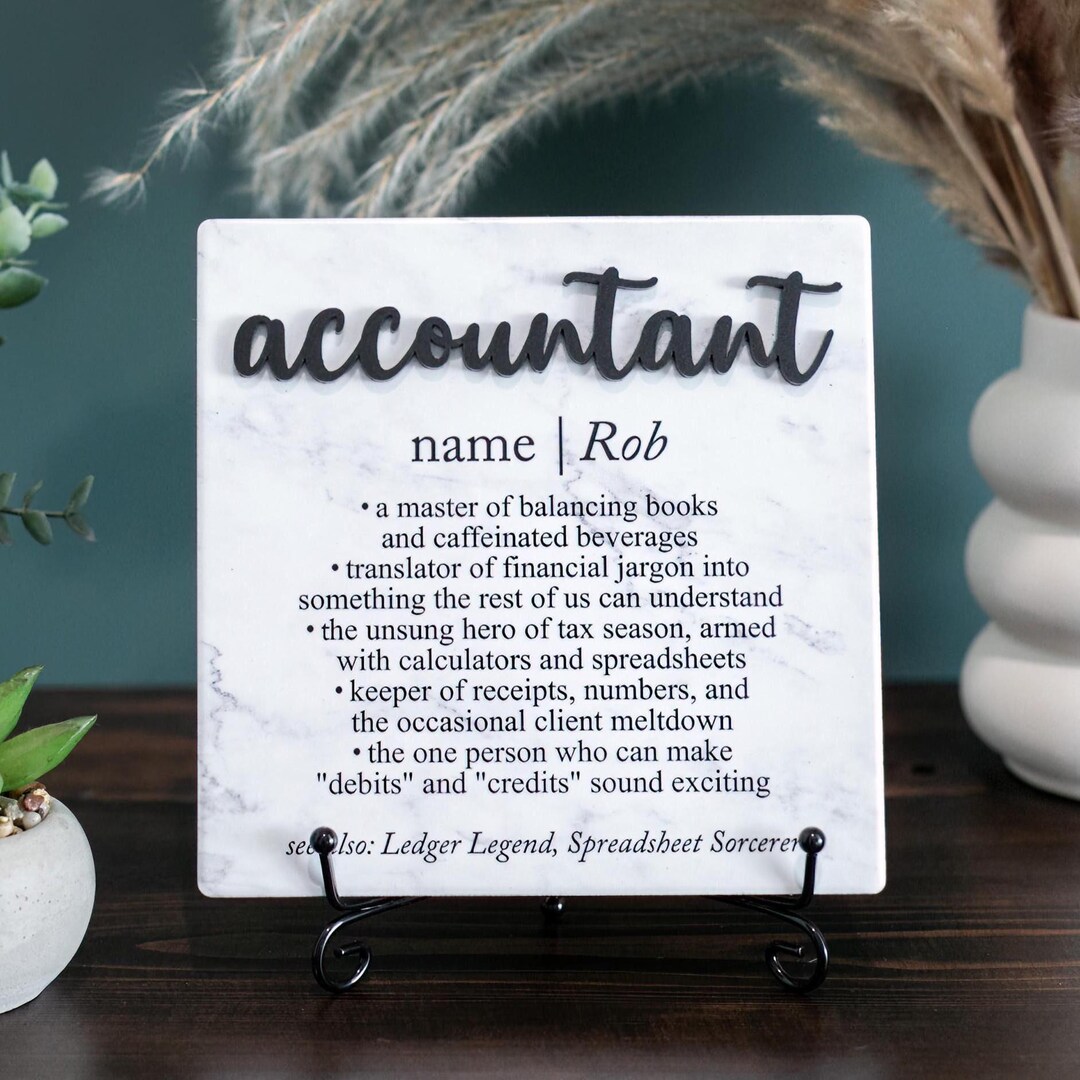 3D Accountant Ceramic Tile Plaque Gift From Boss, CPA, Office Decor ...