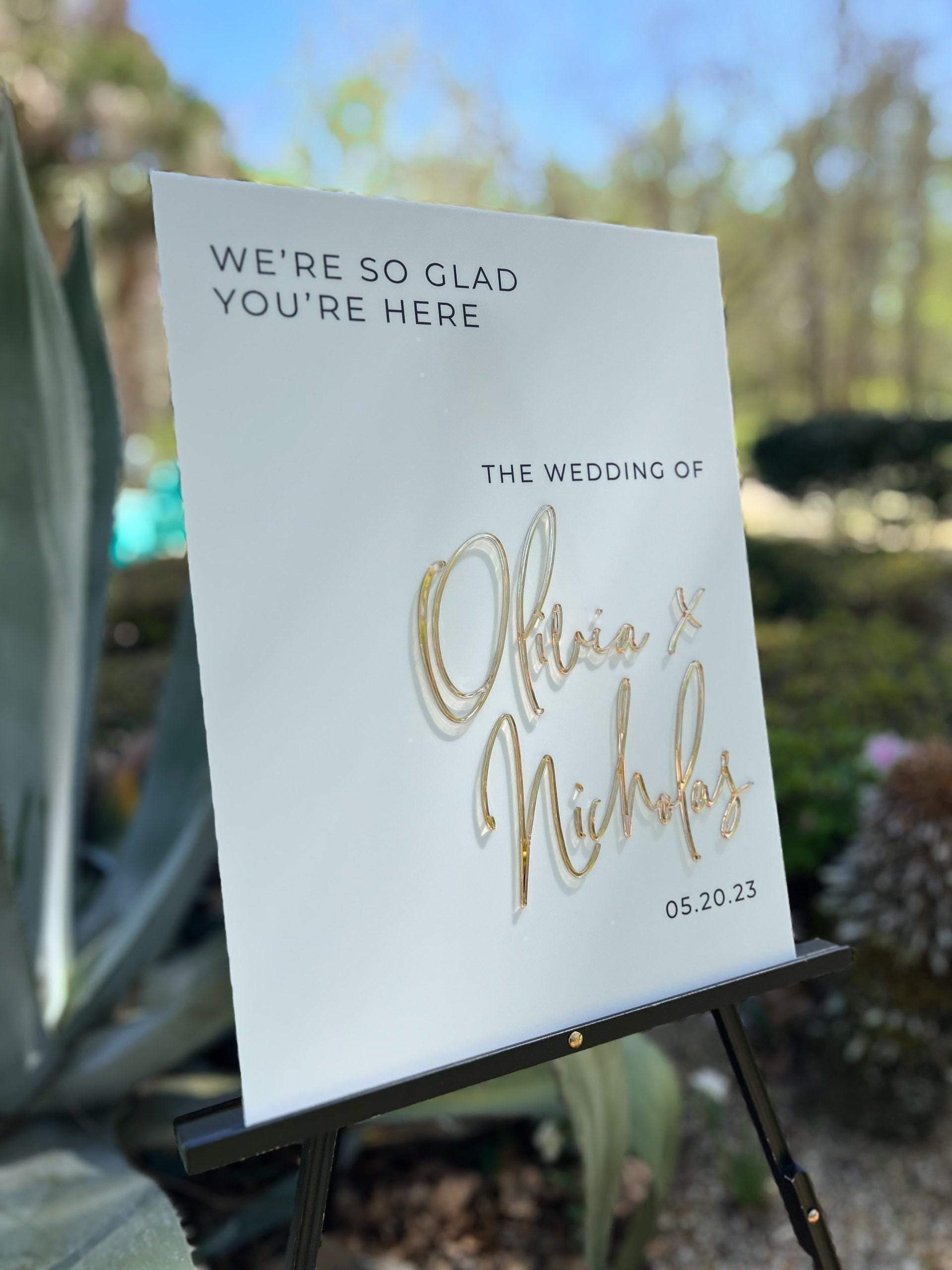 Gold Mirror Acrylic Welcome Sign