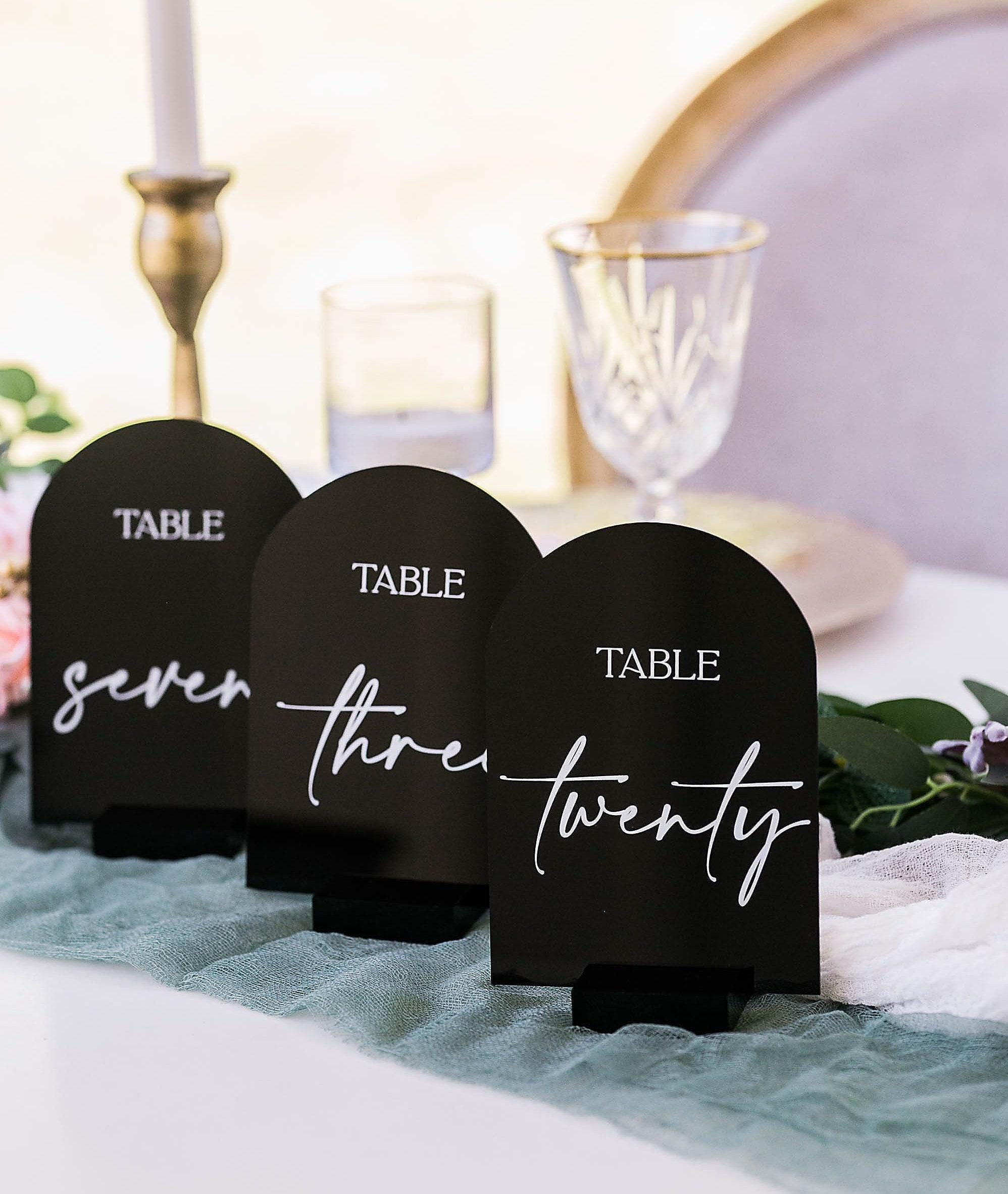 Perspex Table Numbers Specialty Colors ARCH Acrylic Table Number Sign With Stands, Perspex ...