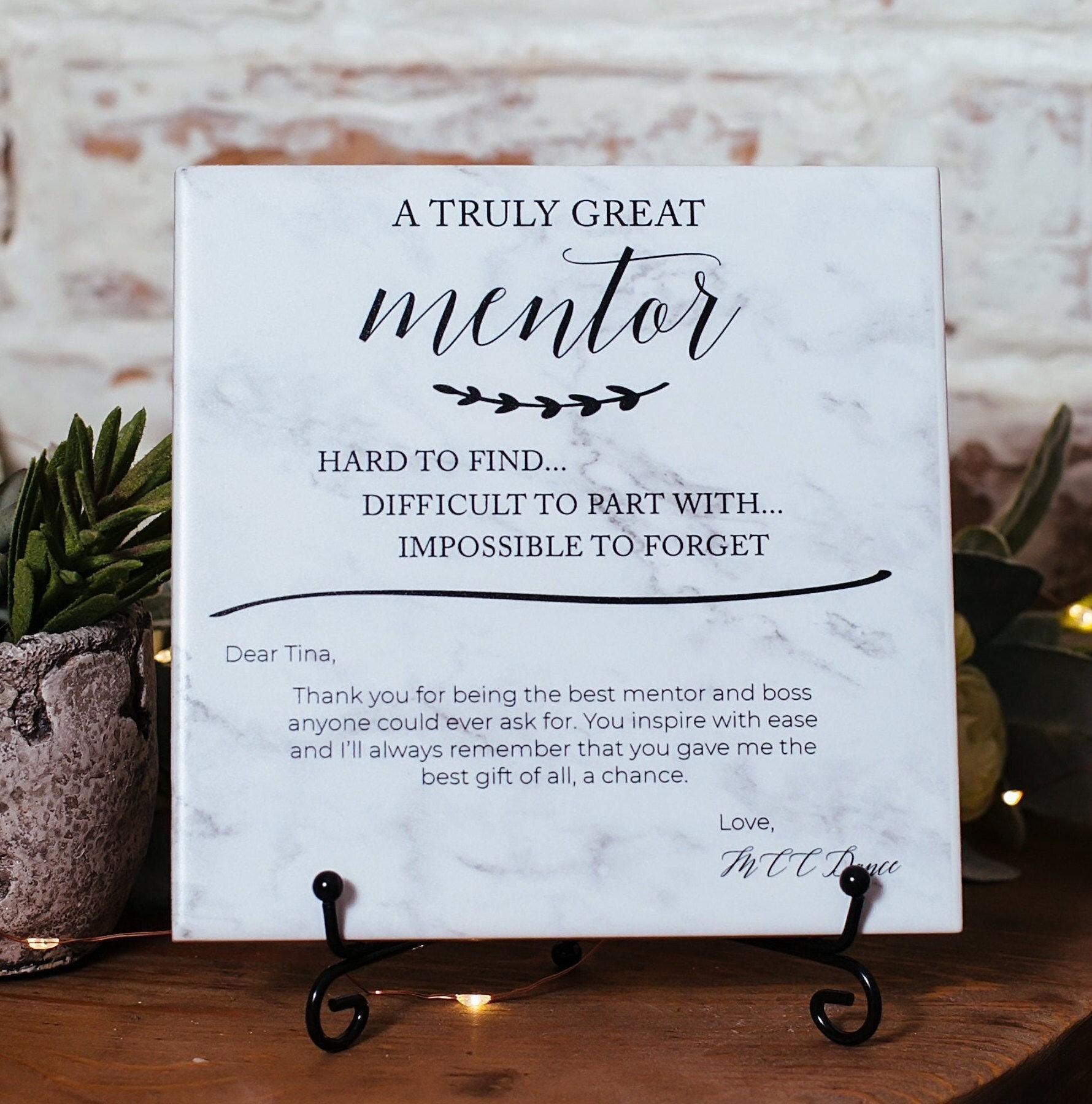 Marble Mentor Tile Plaque, Thank You Mentor Sign, Custom Boss Appreciation For Retirement, Teacher, Counselor, Coach, Adviser