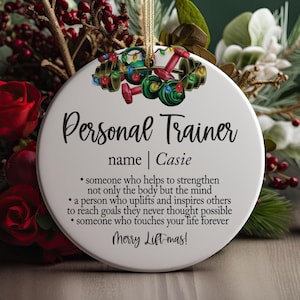 Personal Trainer Definition Ceramic Christmas Ornament, Fitness present, Gym Trainer Exercise Class Teacher, Thank You Appreciation Gift