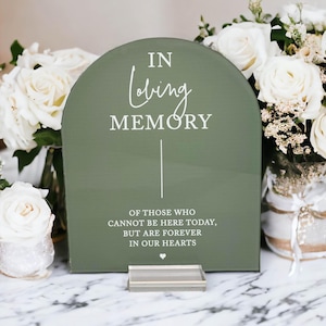 In Loving Memory Of Those Who Are Forever in Our Hearts Modern Acrylic Wedding Sign, Memory Table Memorial Passed Loved Ones Sten