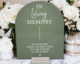 In Loving Memory Of Those Who Are Forever in Our Hearts Modern Acrylic Wedding Sign, Memory Table Memorial Passed Loved Ones Sten