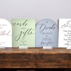 Sign BUNDLE Arch Color Acrylic Sign Set of Guestbook, Gifts and Cards, In Loving Memory Please Take One Modern Calligraphy Wedding Signage