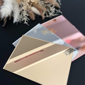 Gold, Silver or Rose Gold Mirror Acrylic Blank Stock Sheet Lucite Wedding Signs | DIY Perspex Mirrored Foil Blanks | Wholesale Craft Supply