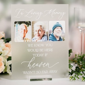 3D Reserved In Loving Memory Photo Wedding Chair Sign, Memorial of Loss Of Loved One, Remember Photo Gift, Forever In My Heart, Placeholder