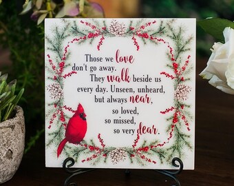 Memorial Card Those We Love Don'T Go Away They Walk Beside Sympathy Thinking Of You Sentimental Gift Condolences Loss Grieving Bereavement