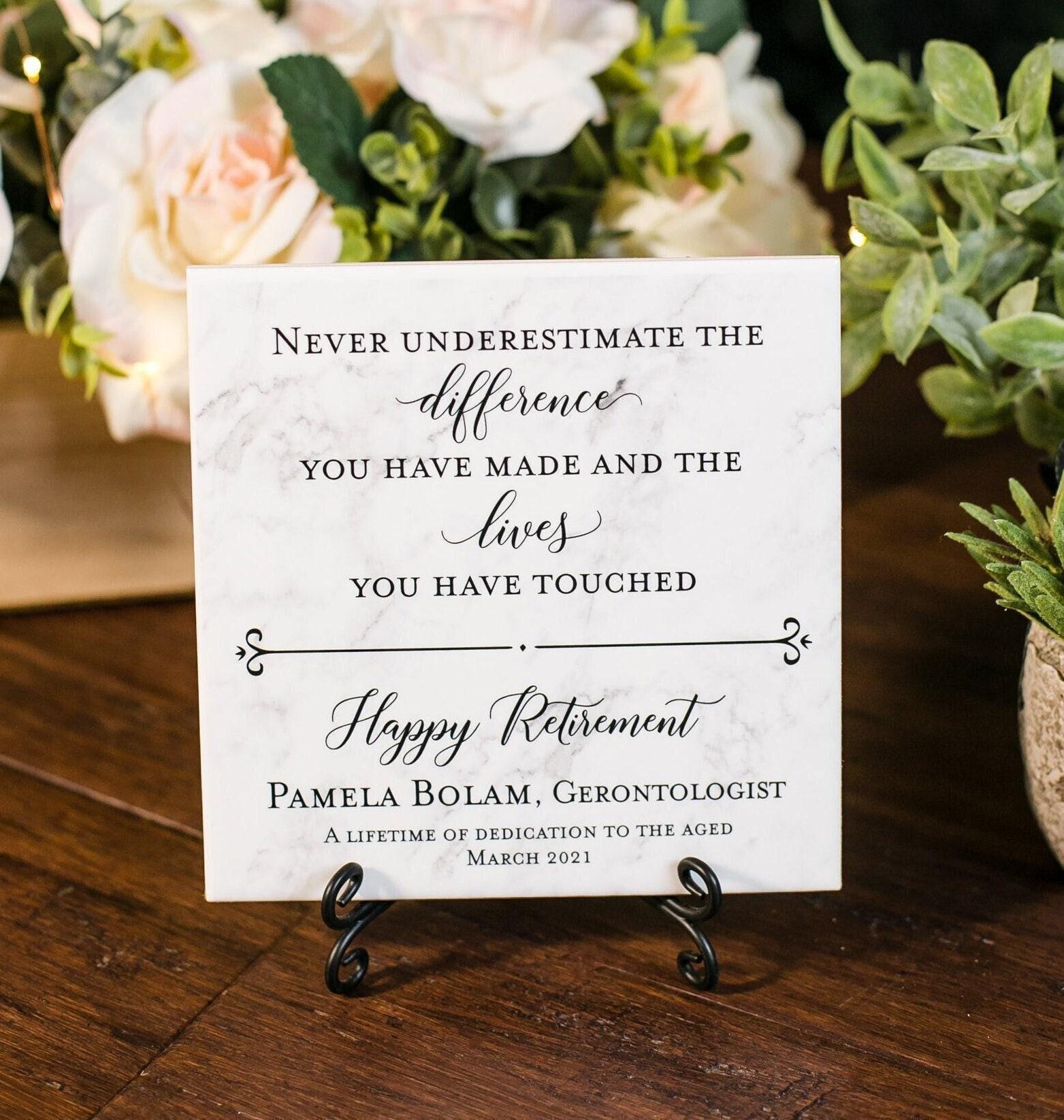 Happy Retirement Tile Plaque Gift For Boss, Colleague, Coworker 