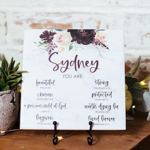 Personalized Name Christian Tile Gifts For Women Teens Girls Scripture Verse Encouragement, Religious Church Bible Study Proverbs 31 Friend