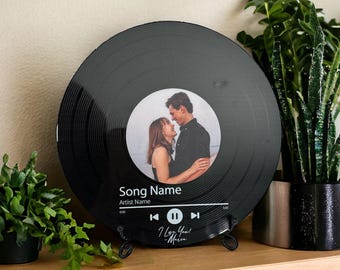 Custom Acrylic Photo Album Cover Vinyl Record Gift, Customized Song Recording for Women, Birthday Anniversary Couples Wedding Sign Plaque