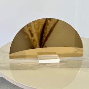 Half Moon Shaped Gold Silver or Rose Gold Mirror Acrylic Wedding Place Card Table Number Blank Signs | DIY Perspex Blanks | Wholesale Craft