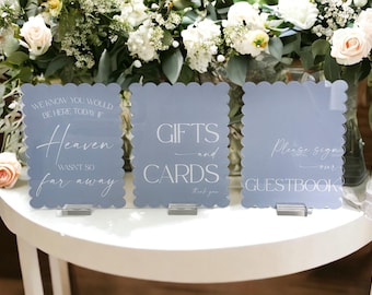 LUXE Wedding Color Palette Acrylic Sign Bundle of Guestbook, Gifts and Cards, In Loving Memory Favors Please Take One Open Bar Signage Set