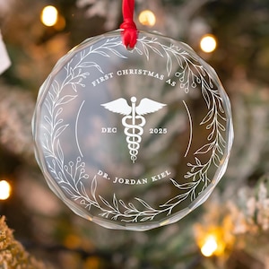 First Christmas Doctor, Caduceus Ornament, New MD Grad, Med School Graduation Gift, Dr, NP, Medical School Present Idea