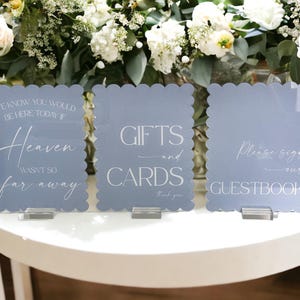 Custom Wedding Color Palette Acrylic Sign Bundle of Guestbook, Gifts and Cards, In Loving Memory Favors Please Take One Open Bar Signage Set