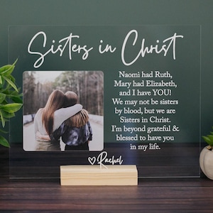 To My Sister In Christ Personalized Name Scripture Verse Encouragement Tile Plaque Christian Gift For Religious Church Bible Study Friend