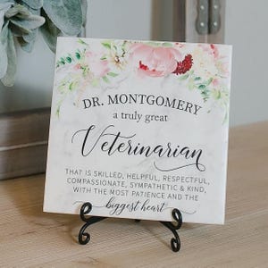 A Truly Great Veterinarian Thank You Appreciation Tile Plaque Vet DVM Day Recognition Gift, Personalized Doctor of Veterinary Medicine Sign