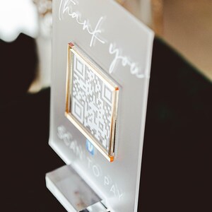 3D Thank You Scan to Pay Retail Scannable QR Code Clear Glass Look ...