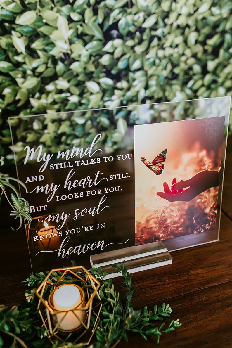 Butterflies Sympathy Gift Memorial Clear Acrylic Wedding Sign Etsy