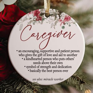 Best Caregiver Ever Christmas Ornament, Definition of Caregiver Elderly Sitter Appreciation Gift for Caretaker Present Idea, Home Care Nurse