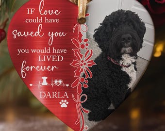 Heart Personalized Photo Pet Love Could Have Saved You Memorial Gift, Custom Sympathy or Bereavement of Pet, Dog, Family Christmas Ornament