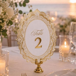 Oval Lace Wedding Table Numbers, Acrylic Reception Decor Signage, Vintage Bridal Centerpieces, Romantic Bridgerton Seating Markers