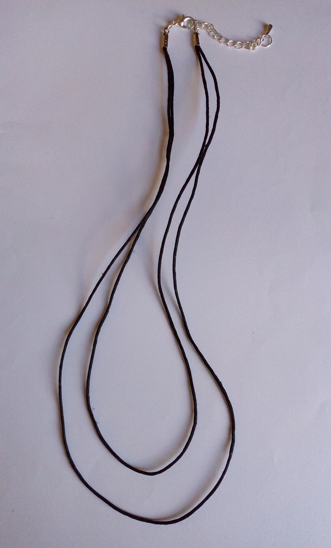 Double Hemp Necklace - Black - Extension Chain - Etsy