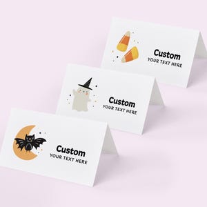 Cartes de table pliées, Halloween, fête d'anniversaire d'enfants, Spooky Boo-Day, MODÈLE IMPRIMABLE