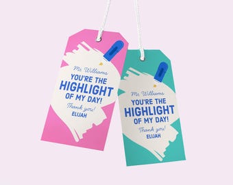 Etichette regalo per ringraziare gli insegnanti: stampabili e modificabili (download digitale)