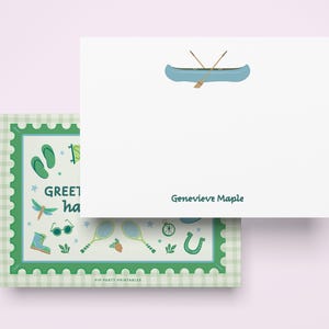 Summer Camp Stationery: Editable Canoe Note Card (Printable Template)
