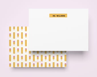 Cancelleria personalizzata per insegnanti, apprezzamento per gli insegnanti, biglietti di auguri per materiale scolastico, stampabili e modificabili