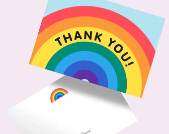 Biglietto di ringraziamento arcobaleno: biglietto per la festa di compleanno dei bambini (stampabile e modificabile)