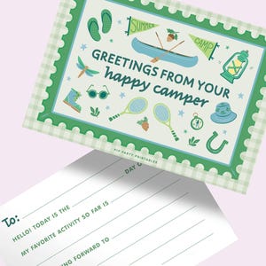 Fill In Summer Camp Stationery, Sleep Away Camp, Camp Note Card, Canoe, EDITABLE PRINTABLE
