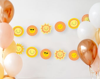 First Trip Around the Sun Banner: Editable Sun Party Decorations (Digital Download)
