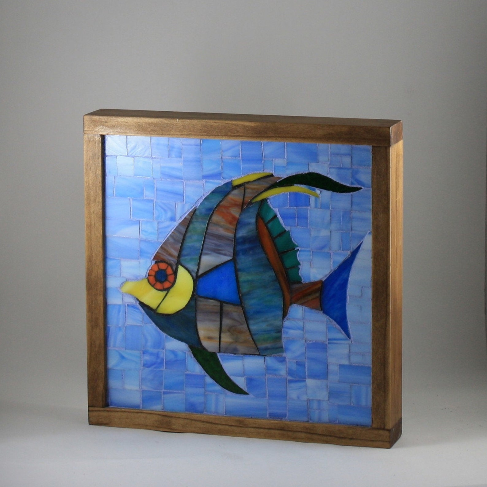 Tropical Fish Stained Glass Mosaic Handcut Stained Glass Etsy