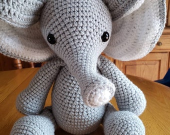 Elephant. Crocheted elephant. Soft play elephant. Elephant amigurumi. Elephant stuffed animal.