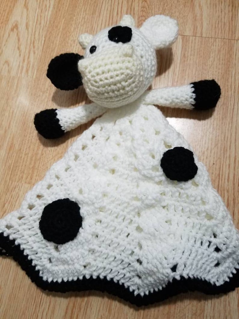 Cow Lovey. Cow Security Blanket. Farm Animal Blanket. Crochet Etsy