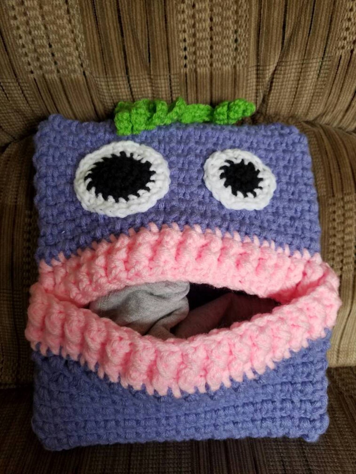 Crocheted Monster Pajama Bag. Handmade. Can Make in Any Color Etsy