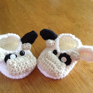 Adorable cow booties. Handmade.