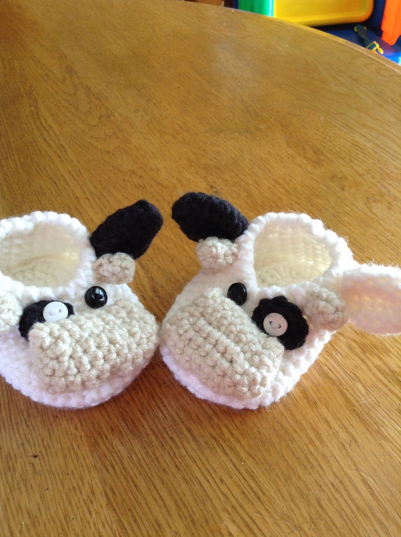 Adorable cow booties. Handmade. 