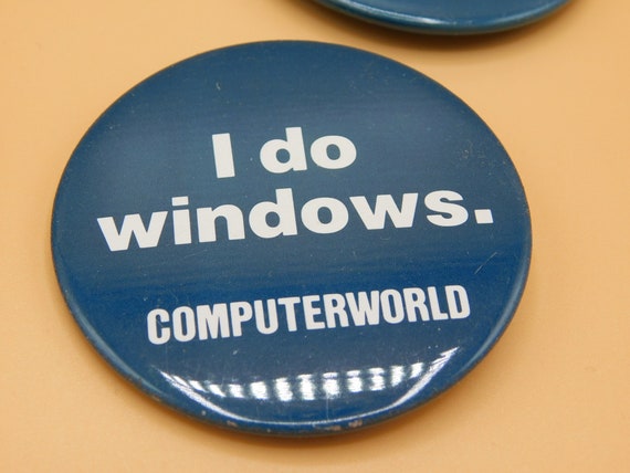 1990s Computer Collectable Pin Back Buttons Funny… - image 5