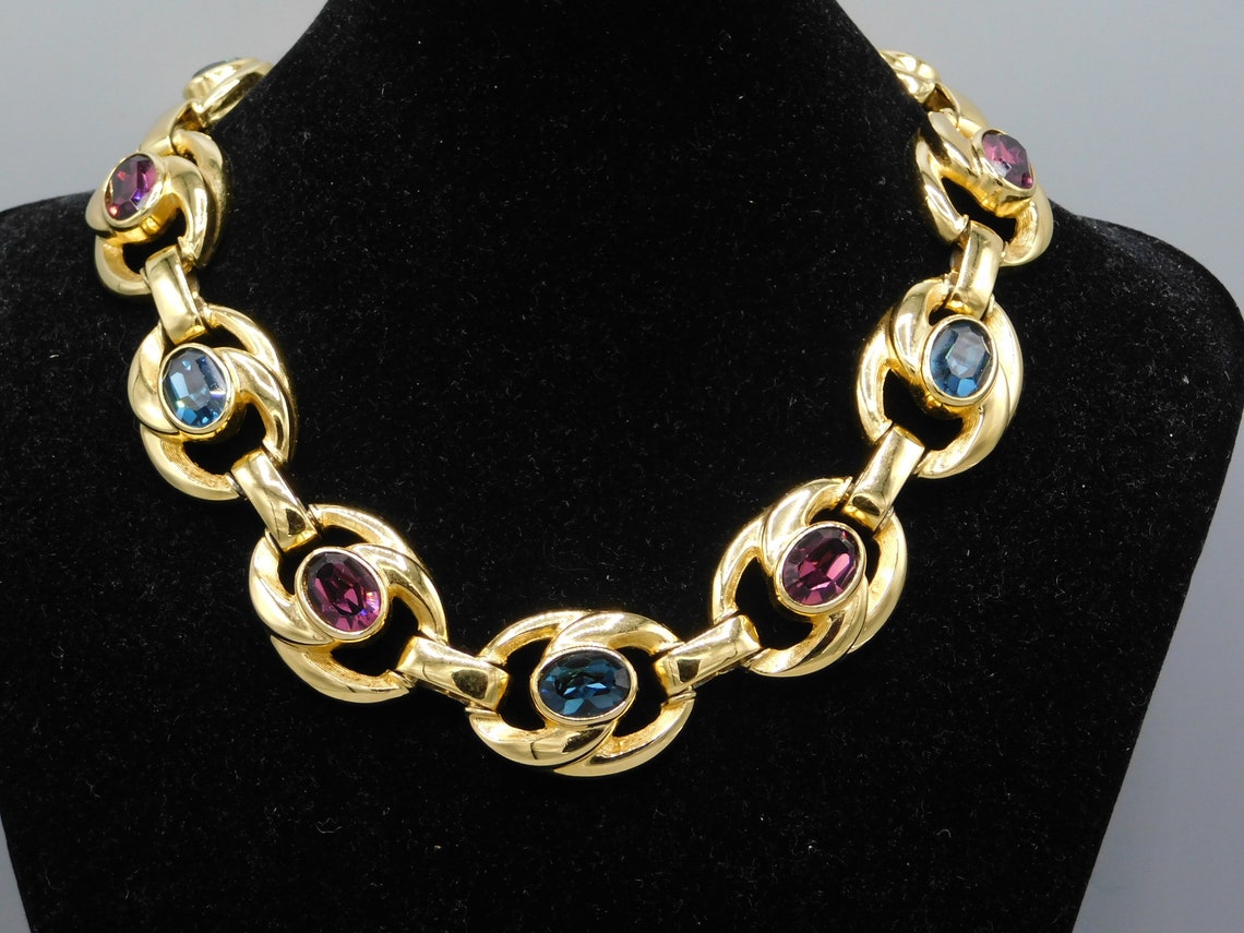 C1980 Christian Dior Necklace Germany Signed Gold Tone and Etsy