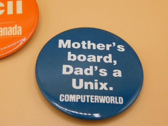 1990s Computer Collectable Pin Back Buttons Funny… - image 4