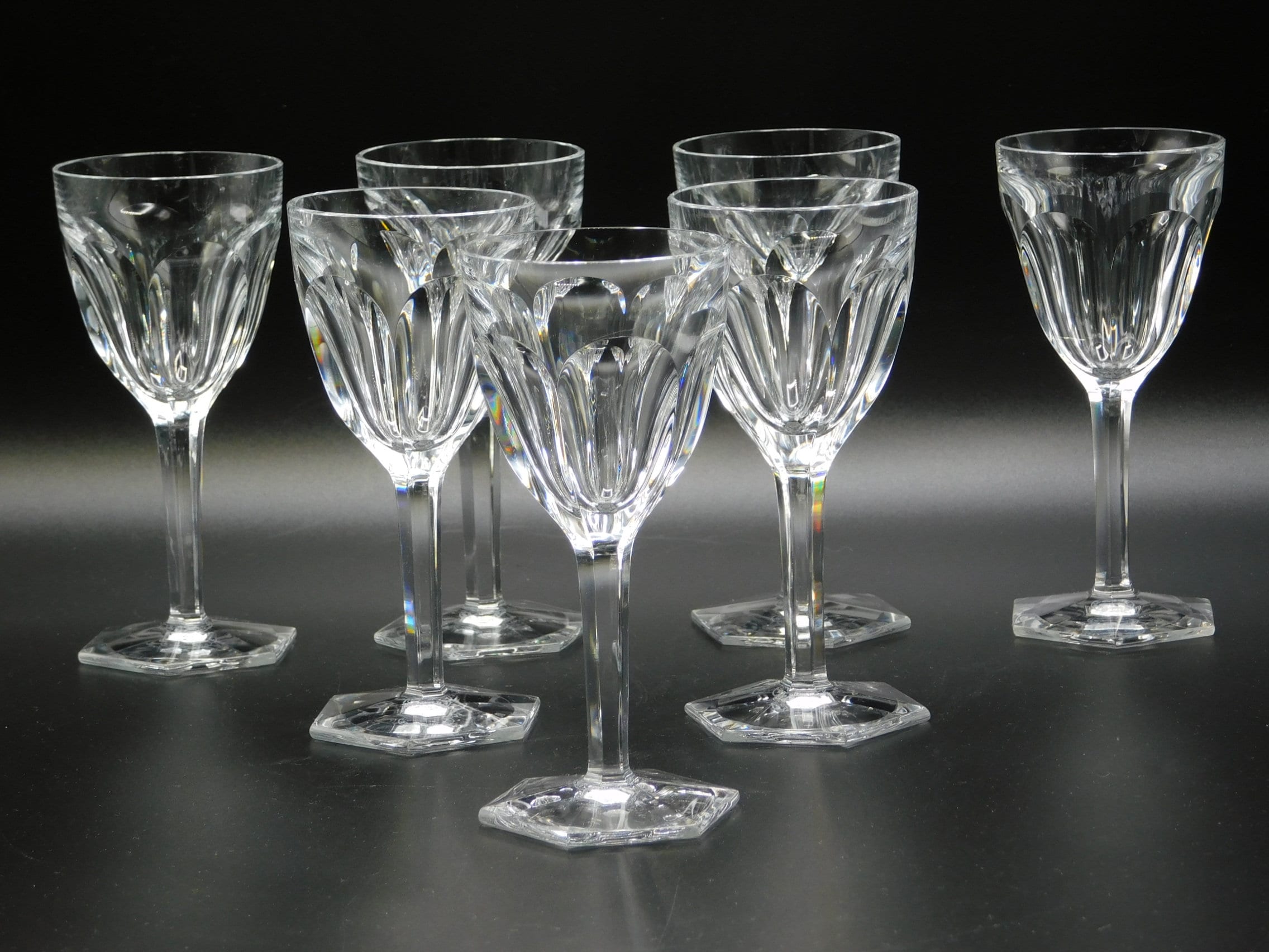 Antique French Baccarat 9232 Crystal Cut Colors Glasses Glassware Set 167  Pcs