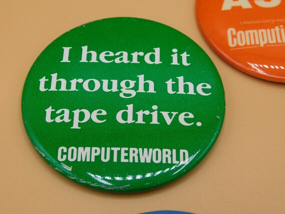 1990s Computer Collectable Pin Back Buttons Funny… - image 7