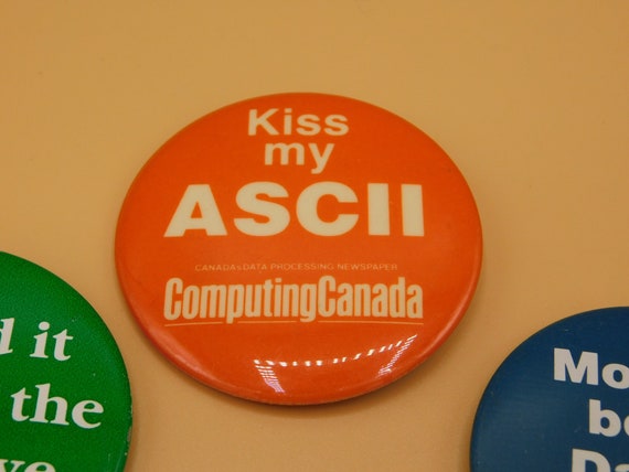 1990s Computer Collectable Pin Back Buttons Funny… - image 2